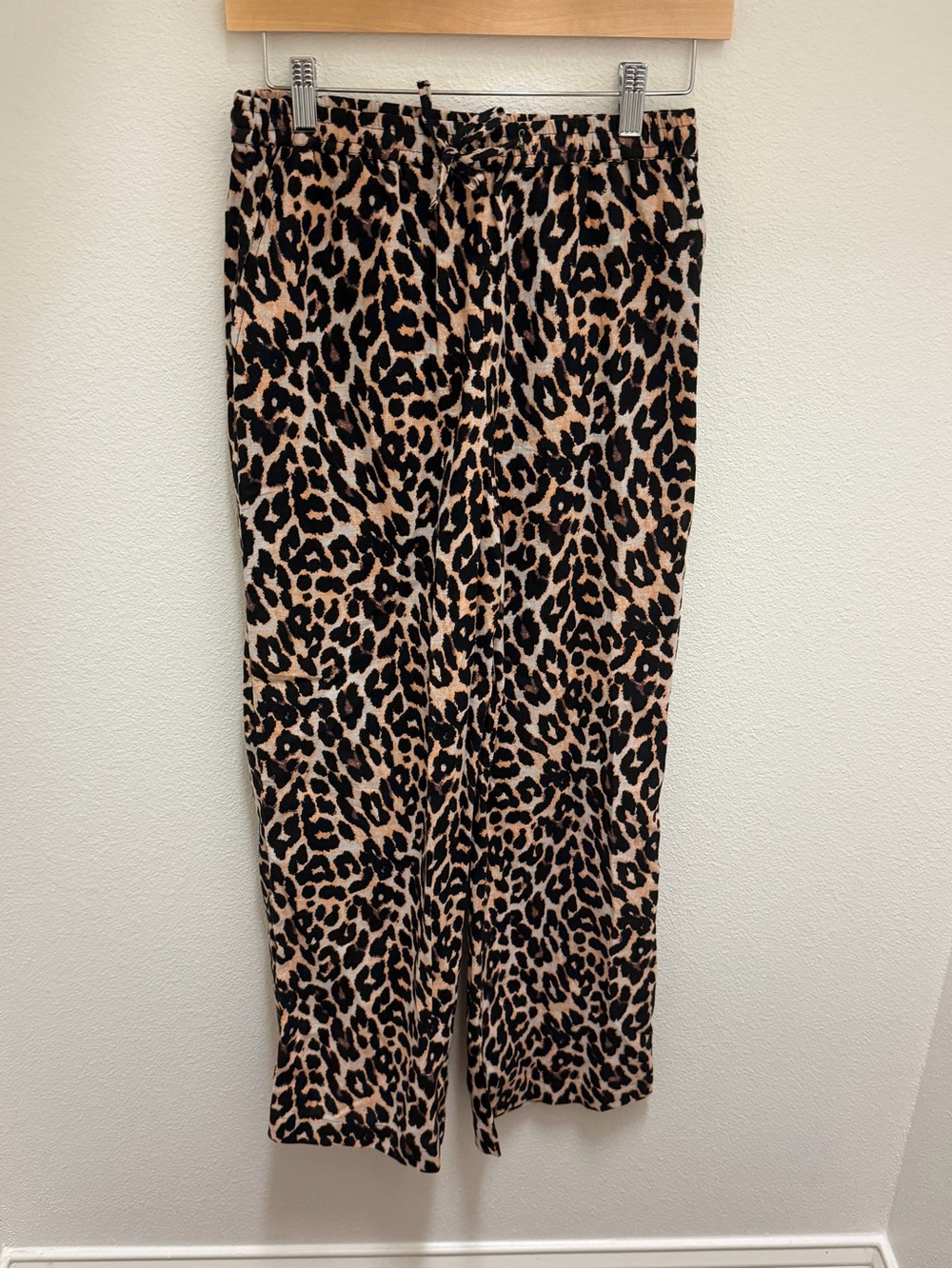 ASOS Leopard Print Wide-Leg Pants in Beige and Black